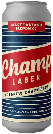 Mast Landing Brewing Champ Lager 4 pack 16 oz. Can - Yankee Spirits