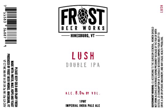 Frost Beer Works Lush Double IPA 4 pack 16 oz. - Petite Cellars