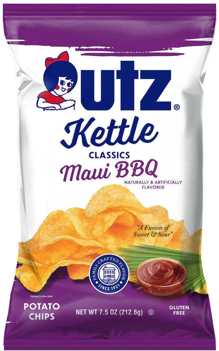 Utz Kettle Classics Potato Chips Maui BBQ 8 oz. Yankee Spirits