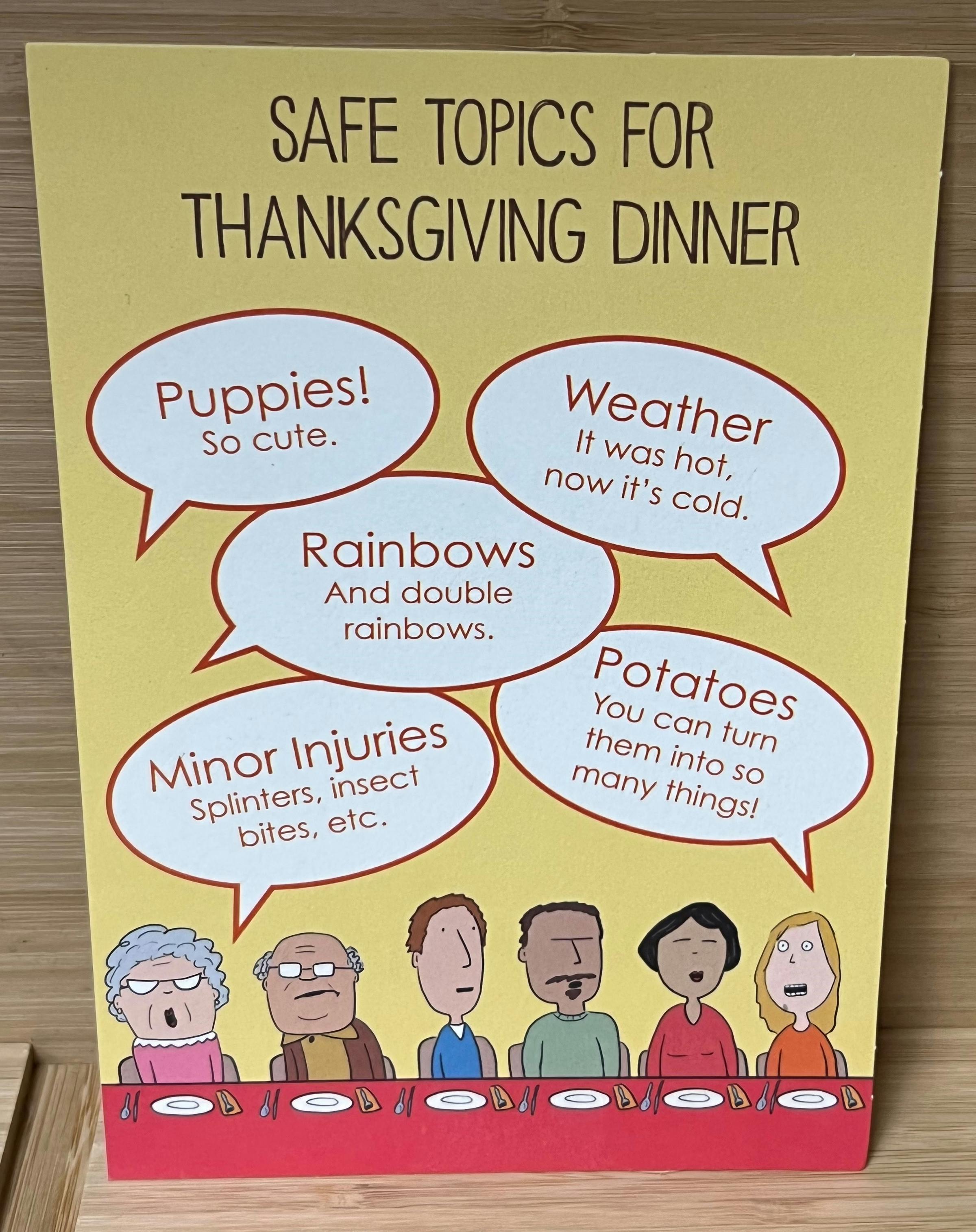 Thanksgiving Dinner Topics