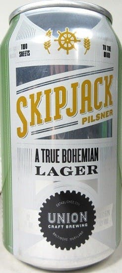 Union Craft Brewing Skipjack Pilsner 6 pack 12 oz. Can - Petite Cellars