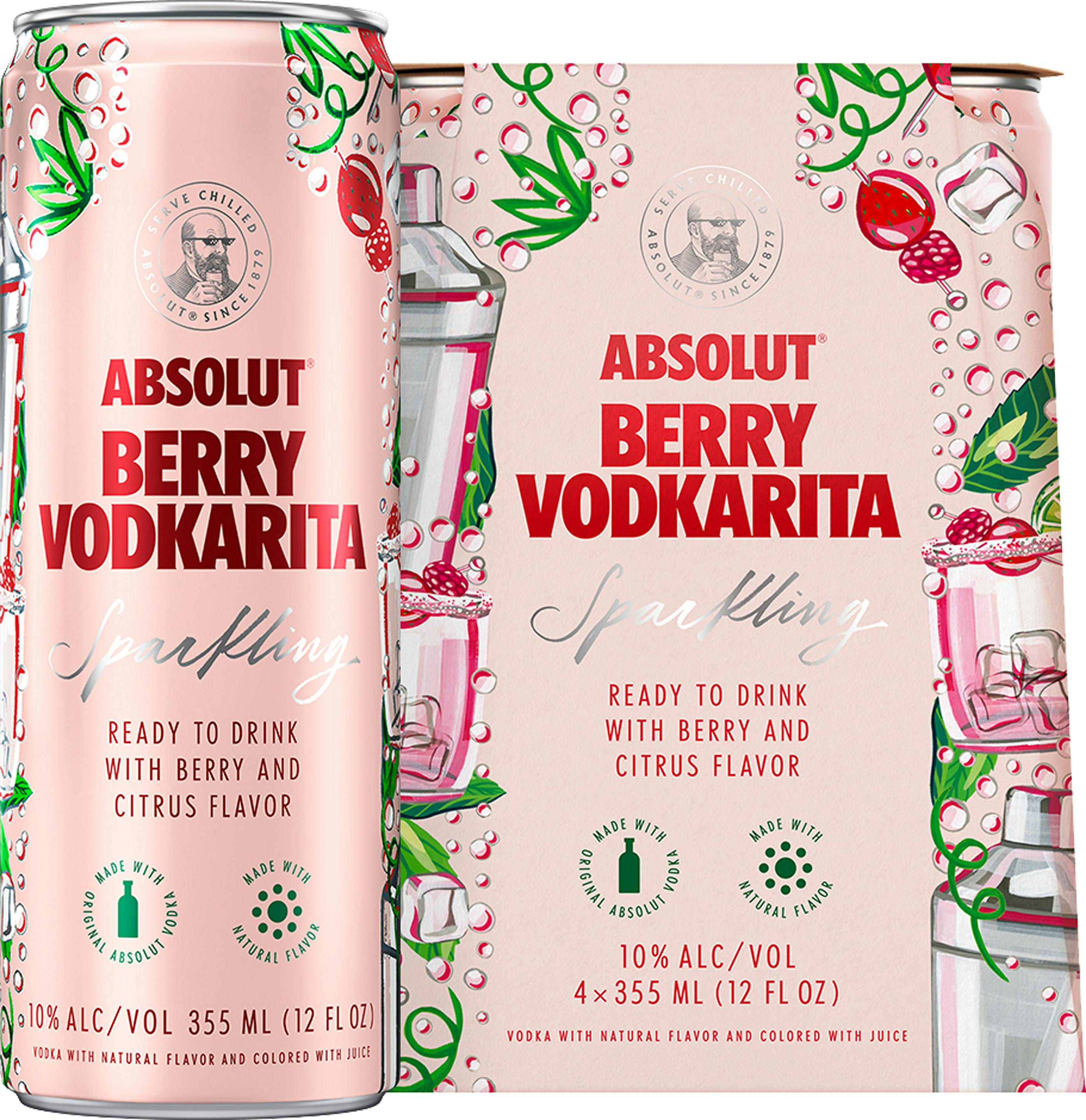 Absolut Berry Vodkarita 4 pack 12 oz. Can - Nick & Moe's Liquor