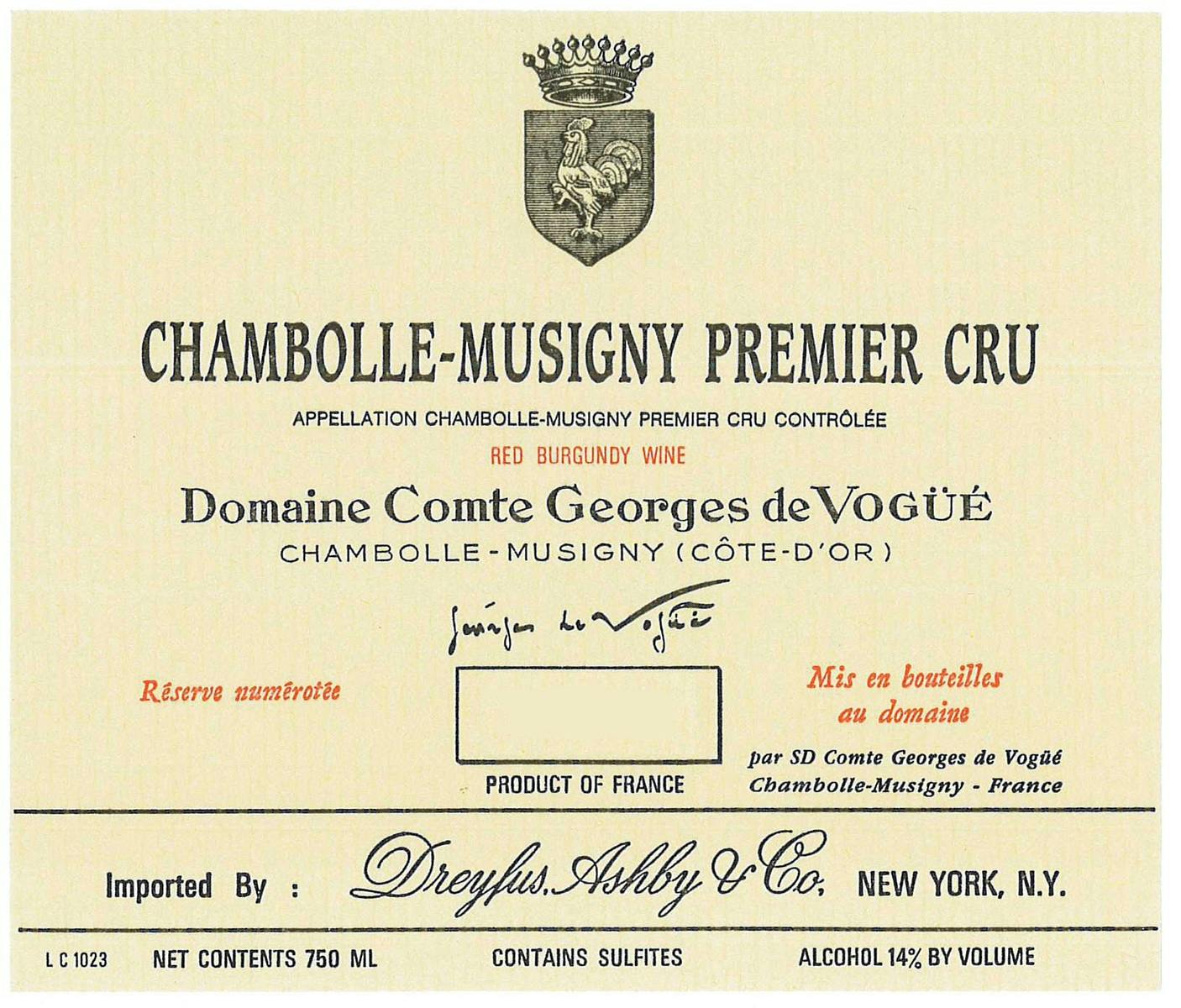 Domaine Comte Georges de Vogue Chambolle Musigny Premier Cru 2020