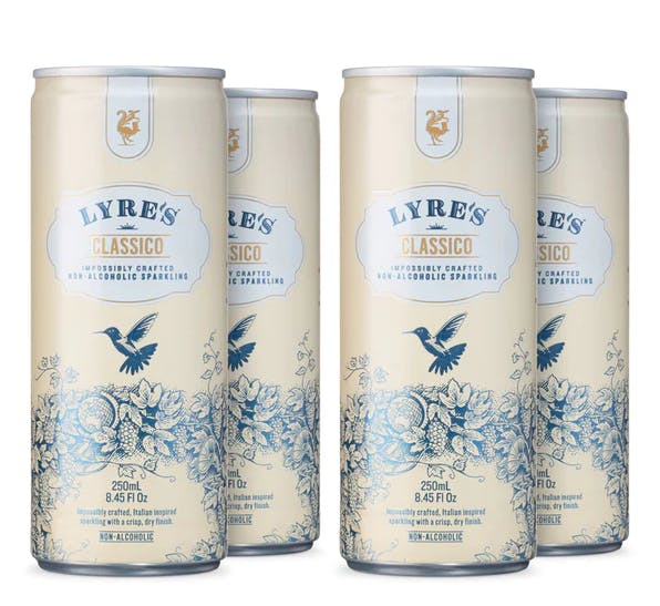 Lyre's Classico Sparkling NonAlcoholic 4 pack 250ml Can Buster's