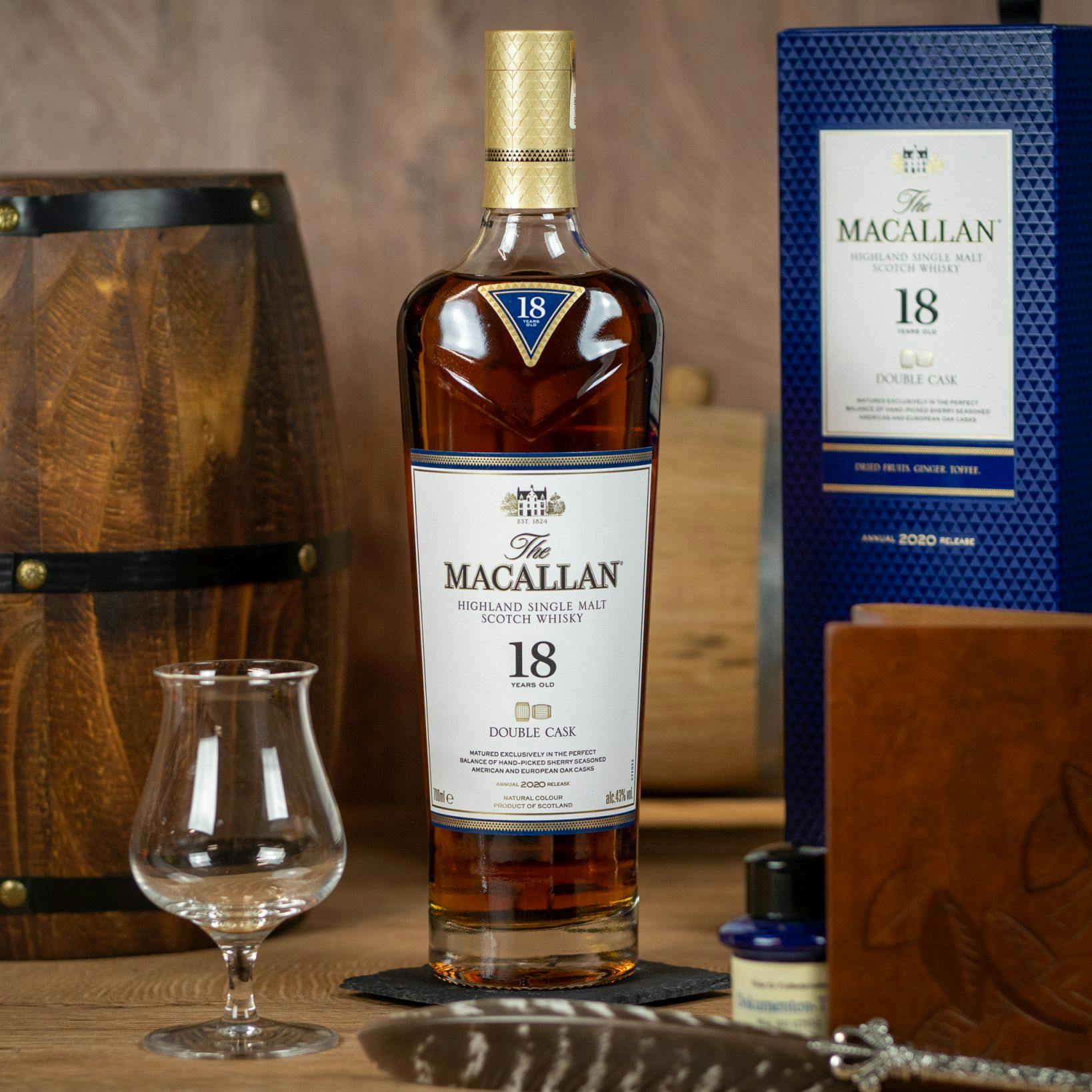 Macallan Double Cask Single Malt Scotch Whisky 18 y 750ml - Stone