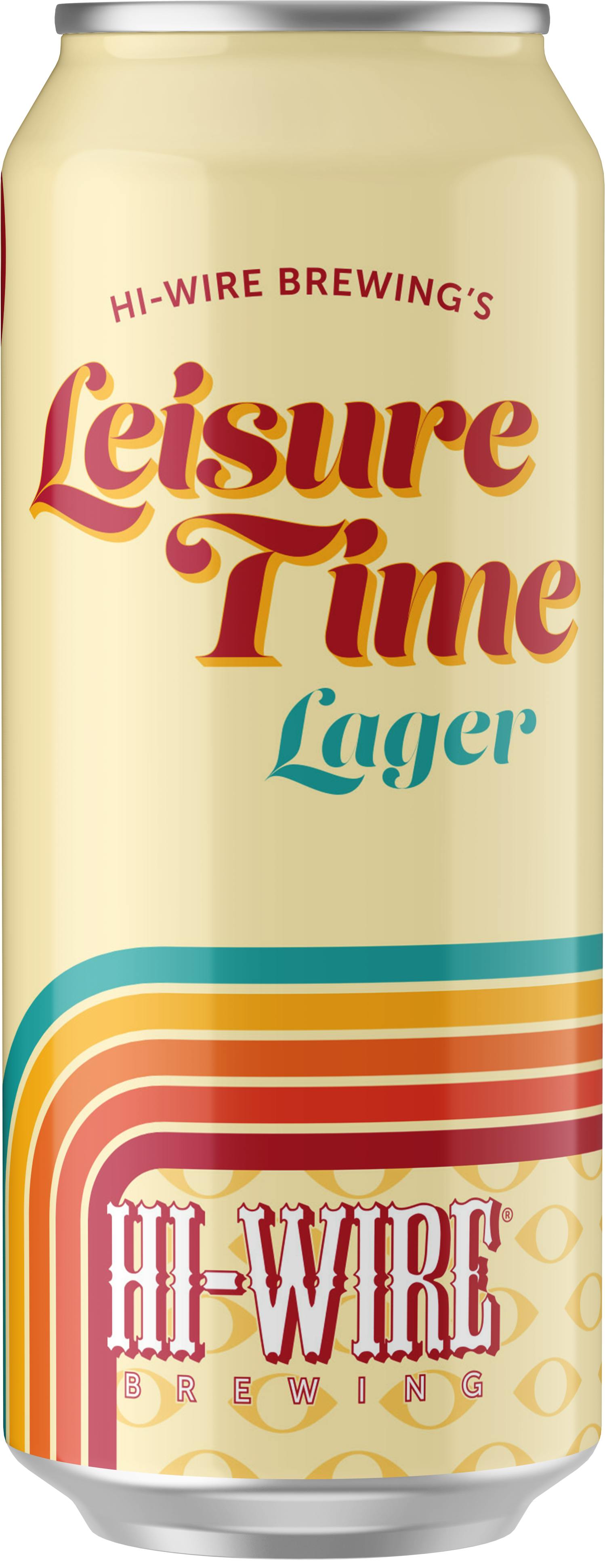 HiWire Brewing Leisure Time Lager 6 pack 16 oz. Can Buster's Liquors