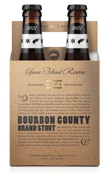 Goose Island Bourbon County Brand Stout 2022 4 pack 12 oz. Bottle 