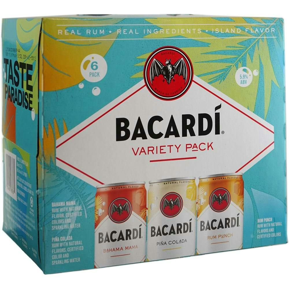 Bacardi Rum Cocktail Variety Pack Bahama Mama/Pina Colada/Rum Punch ...