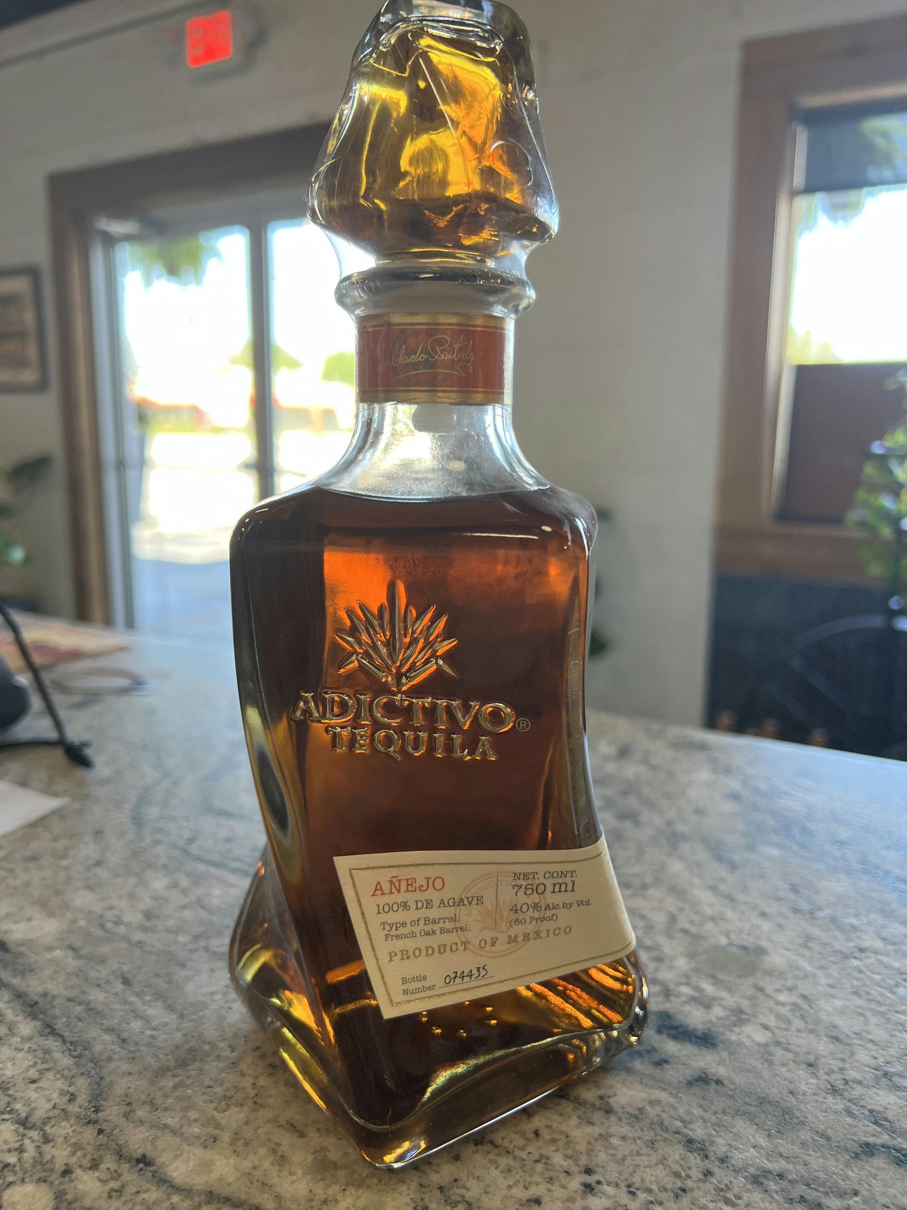 Adictivo Tequila Anejo Tequila French Oak Barrel 750ml Tonic Bottle