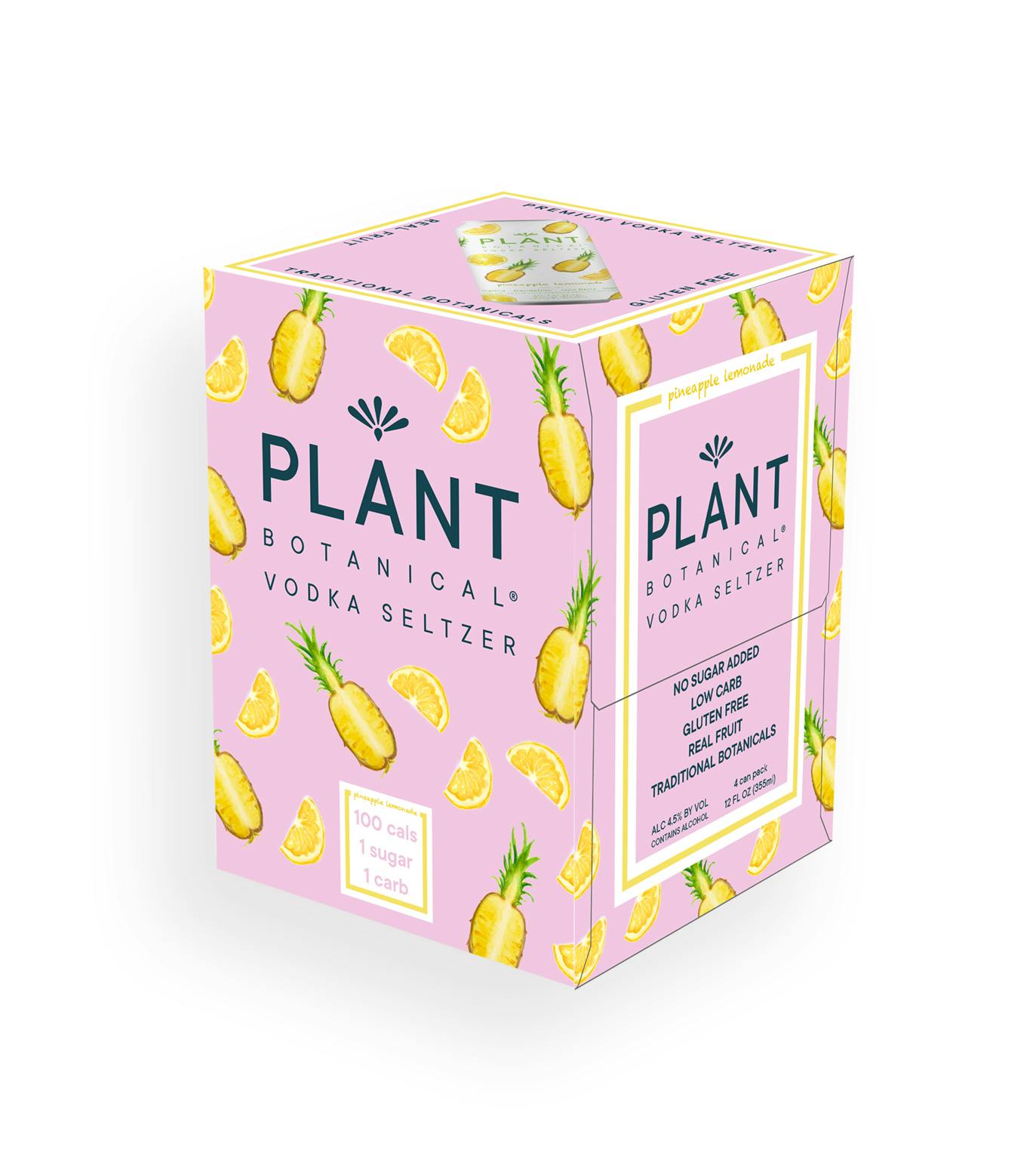Plant Botanical Pineapple Lemonade Vodka Seltzer 4pk 355ml 4 pack 355ml