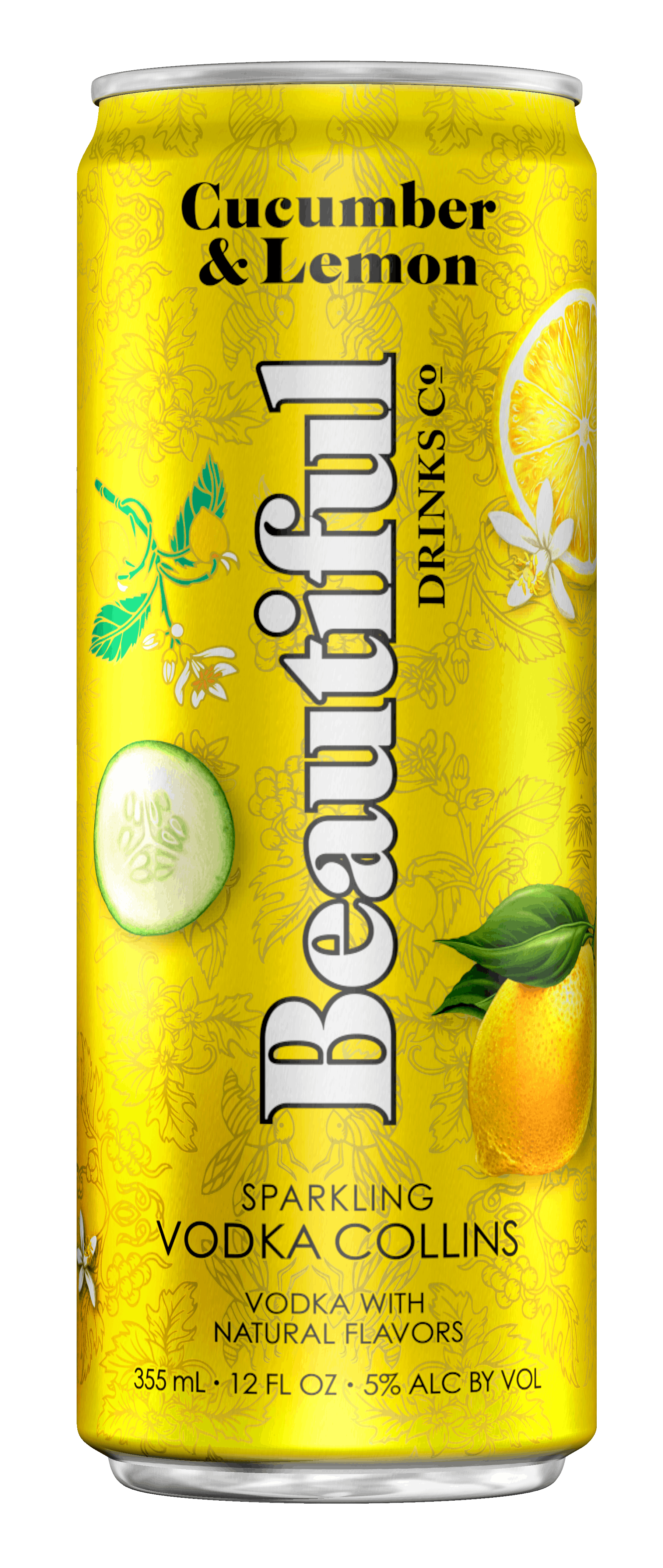 Beautiful Drinks Co. Cucumber & Lemon Vodka Collins 4 pack 12 oz. Can