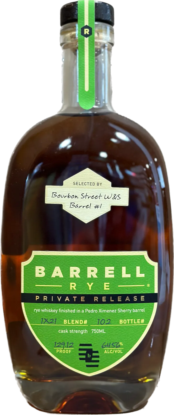 Barrell Craft Spirits "Store Pick" Private Release  - Rye Finished in a PX Sherry Barrel - Selection #1 750ml