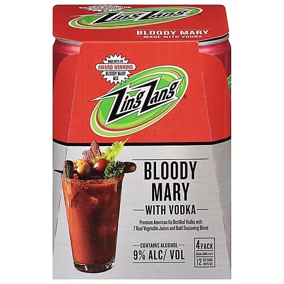 Zing Zang Bloody Mary Made With Vodka 4 pack 12 oz. Can H Liquor