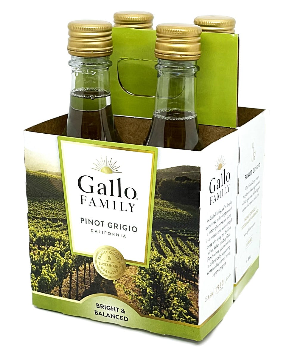 Gallo Family Vineyards Pinot Grigio 4 pack 187ml Plastic Bottle H Liquor