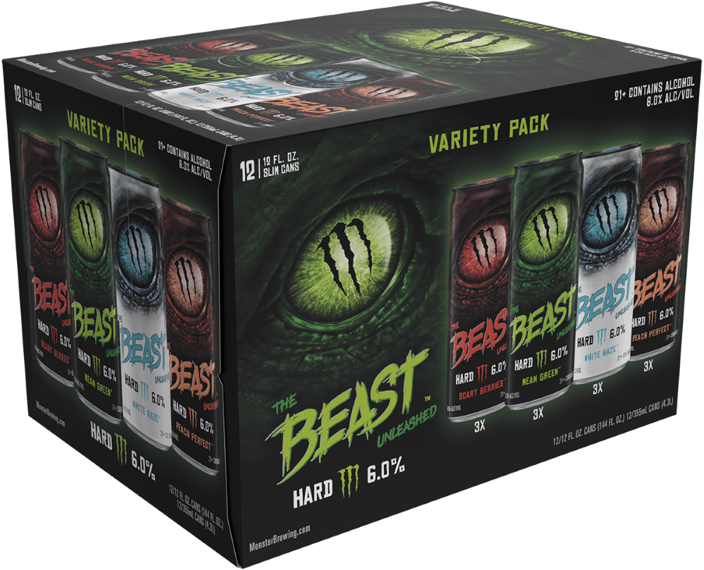 Monster The Beast Unleashed Hard Seltzer Variety Pack 12 pack 12 oz ...