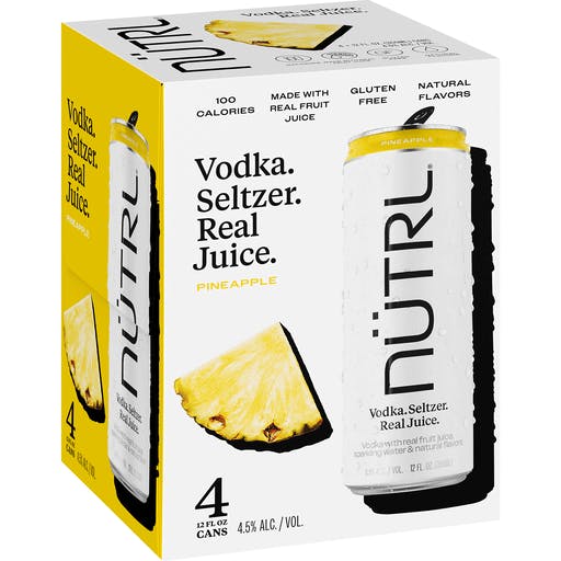 Nütrl Pineapple Vodka Soda 4 pack 12 oz. Can Yankee Spirits
