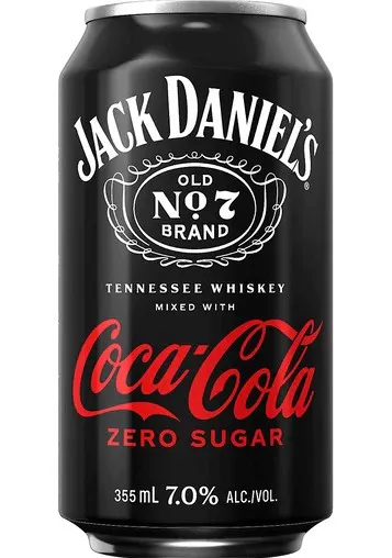Jack Daniel's Can Cocktails Whiskey & Coca Cola Zero 355ml Can