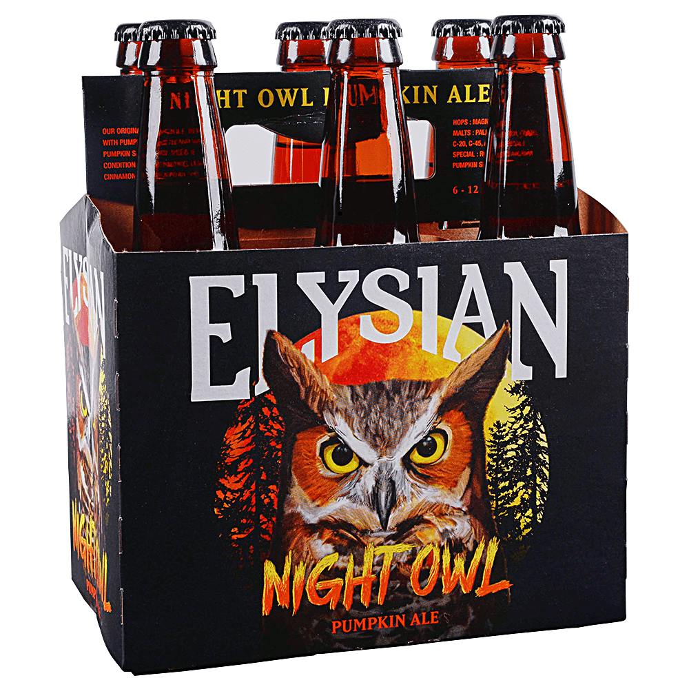 Elysian Night Owl Pumpkin Ale 6 pack 12 oz. Bottle - Petite Cellars