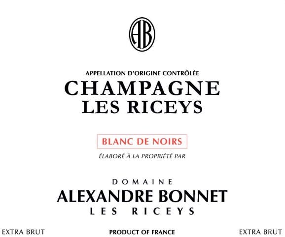 Champagne Alexandre Bonnet Blanc de Noirs Les Riceys Extra Brut