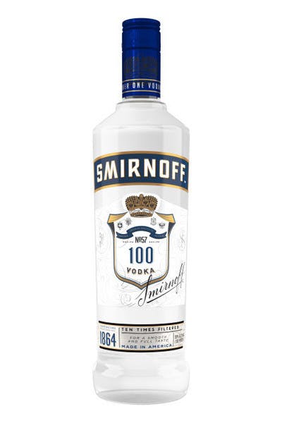 Smirnoff Vodka 100 Proof-Blue - Argonaut Liquor Label & 750ml Wine