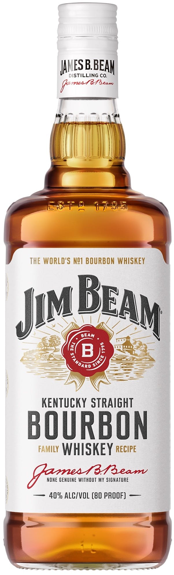 Jim Beam Kentucky Straight Bourbon Whiskey 4 year old 1L - Morton