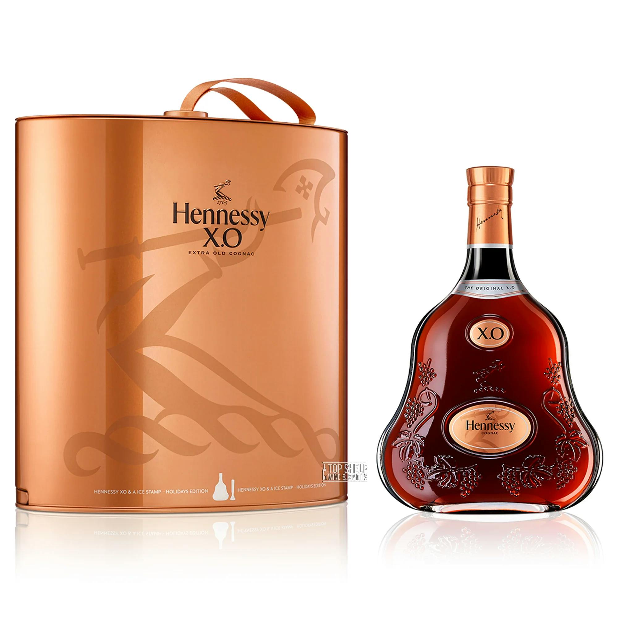 Hennessy XO Cognac Holiday Bottle with Gift Box & Ice Stamp