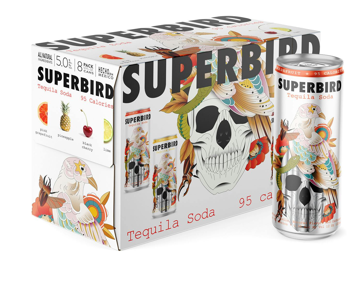 Superbird Tequila Soda Variety Pack 8 pack 12 oz. Can - SPIRITED Wines