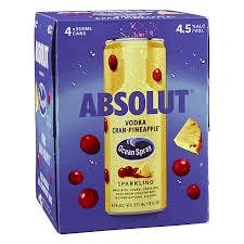 Absolut Ocean Spray Cran-Pineapple Vodka Cocktail 4 pack 355ml Can ...