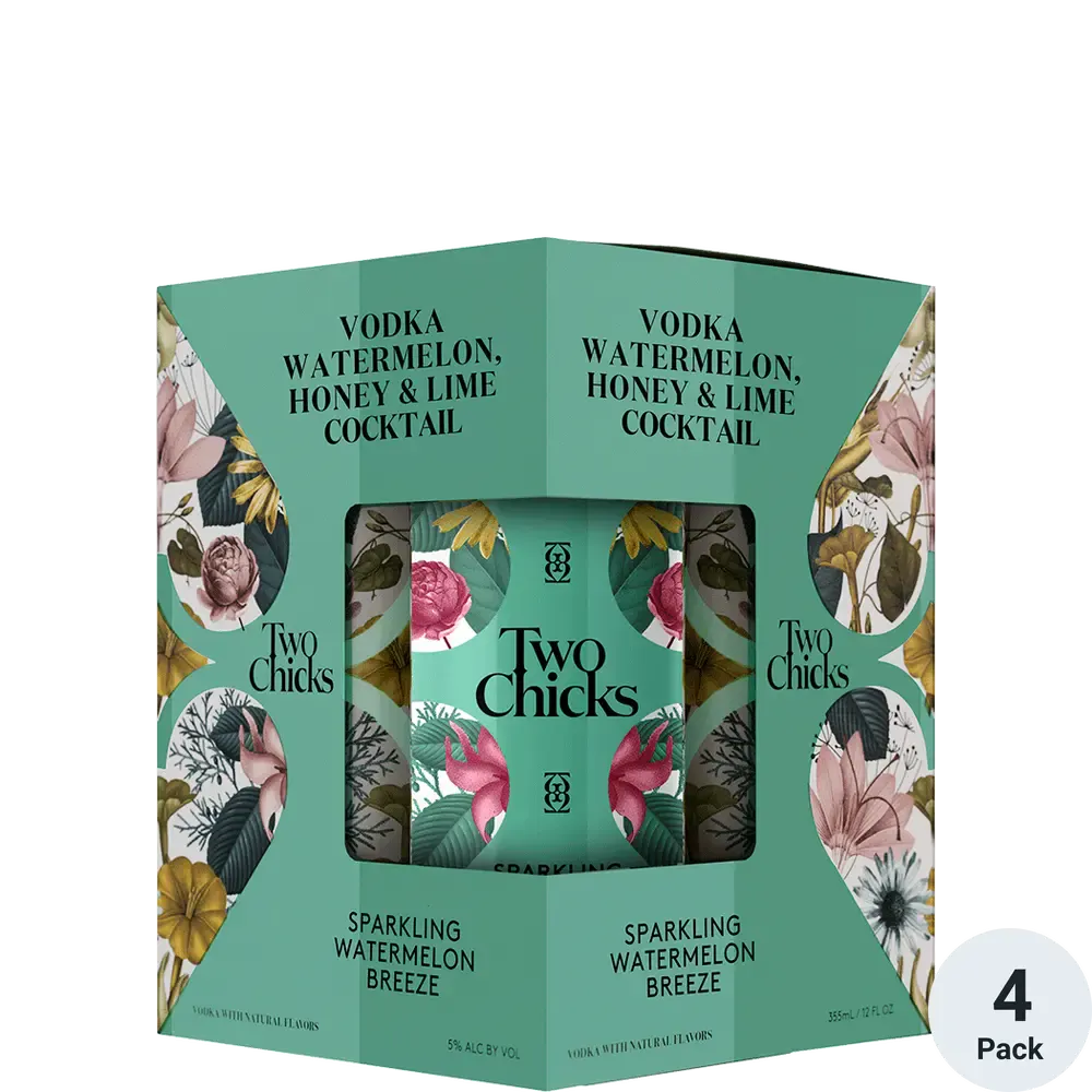 Two Chicks Cocktails Sparkling Watermelon Breeze 4 pack 12 oz. Can