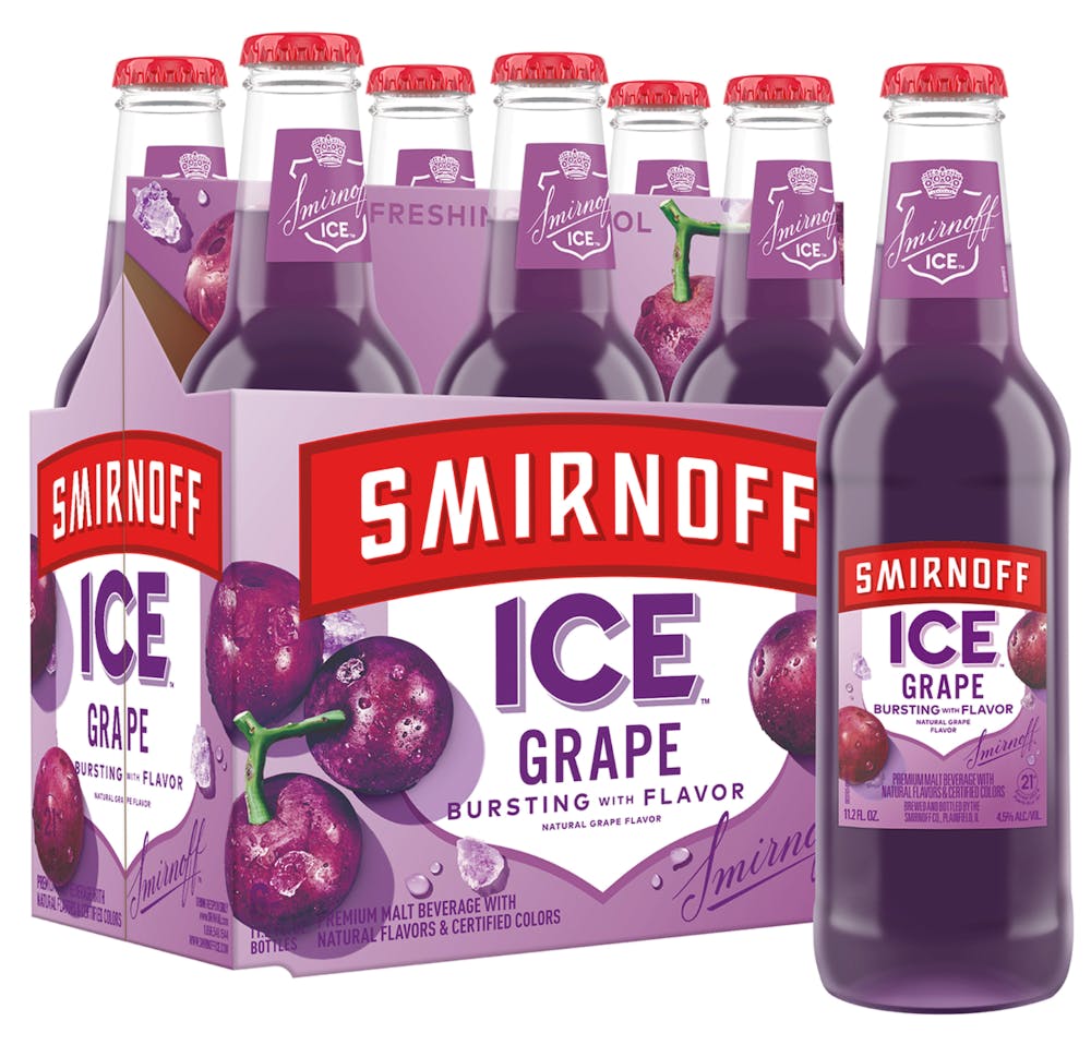 Smirnoff Ice Grape 6 pack 11.2 oz. Bottle - Yankee Spirits, image size:969x969