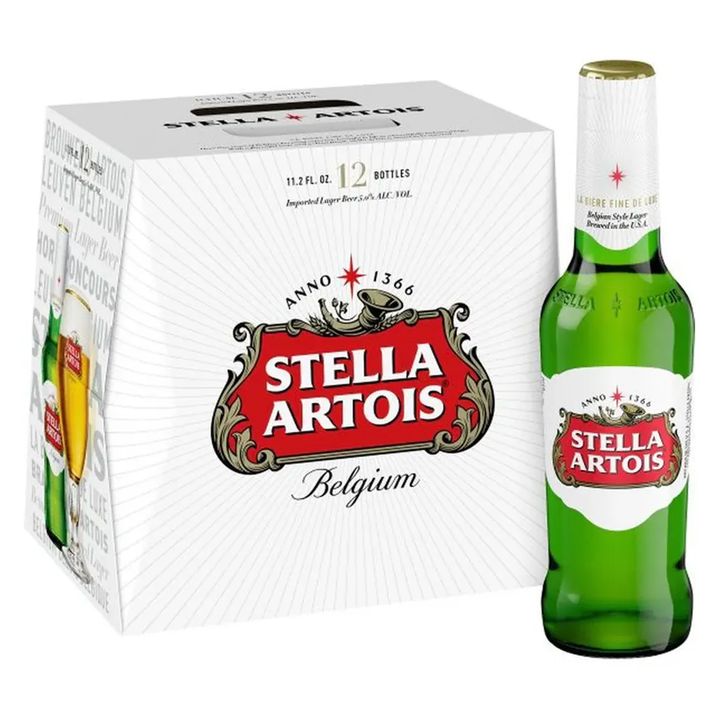 Stella Artois Lager 12 pack 11.2 oz. Bottle - Yankee Spirits