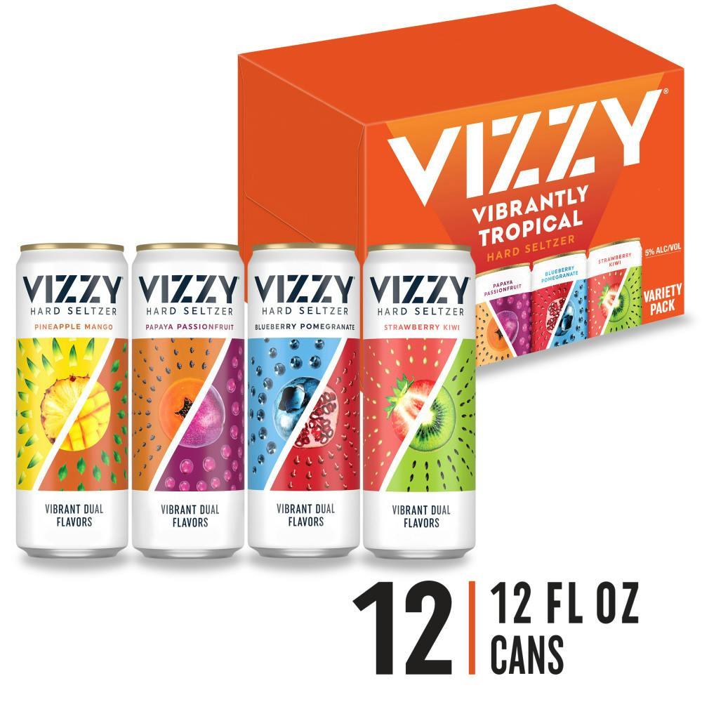 Vizzy Hard Seltzer Vibrantly Tropical Variety Pack 12 pack 12 oz