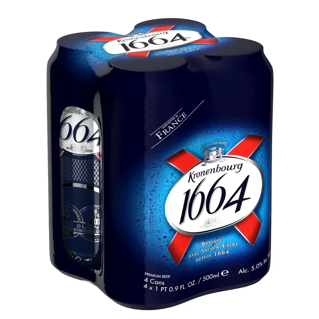 Kronenbourg 1664 Lager 4 pack 16 oz. Can - The Wine Cabinet
