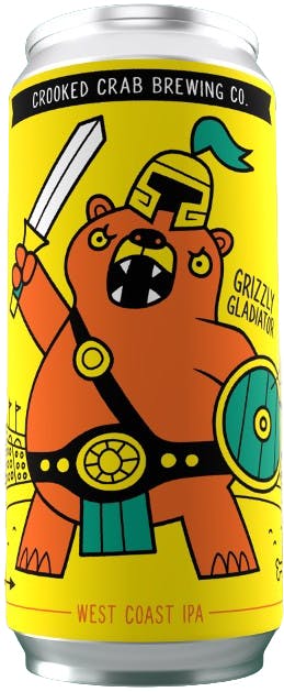 Crooked Crab Brewing Co. Grizzly Gladiator 4 pack 16 oz. - Petite Cellars