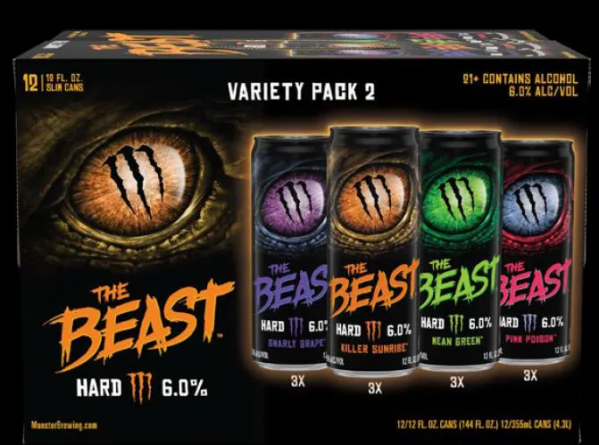 Monster NASTY BEAST HARD TEA VARIETY 12 pack 12 oz. Can - Yankee