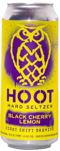 Night Shift Brewing Hoot Hard Seltzer Black Cherry Lemon 4 pack 16 oz. Can