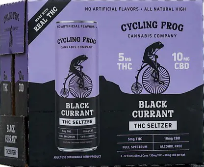 Cycling Frog Black Currant 5mg THC Seltzer 6 pack 12 oz. Can