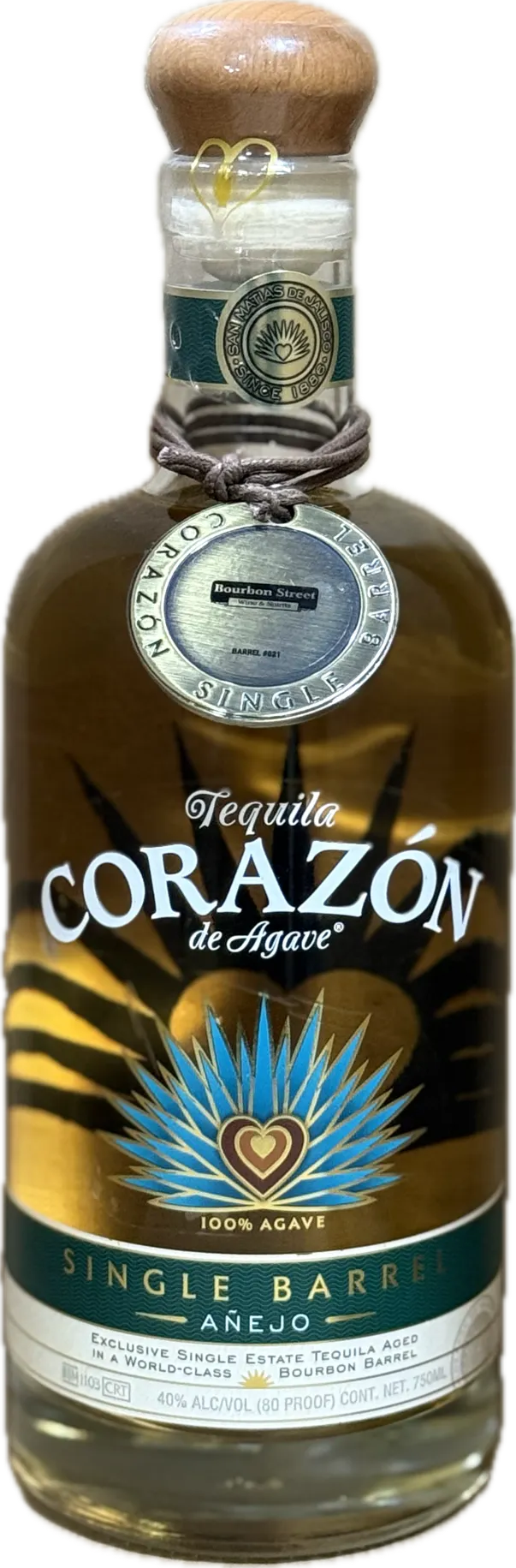 Corazón Corazon "Store Pick" Anejo finshed in Blantons Barrel Selection #1 750ml