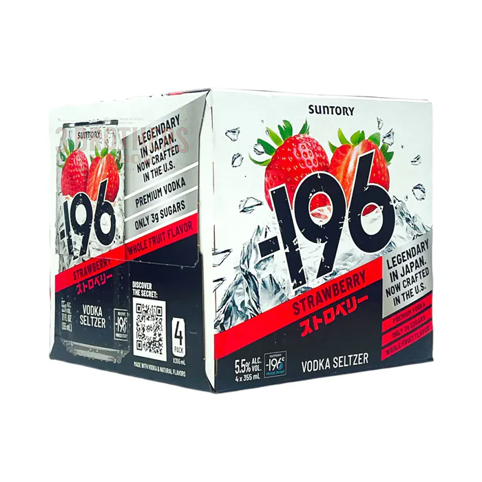196 Strawberry Vodka Seltzer 4 pack 12 oz. Can - Yankee Spirits