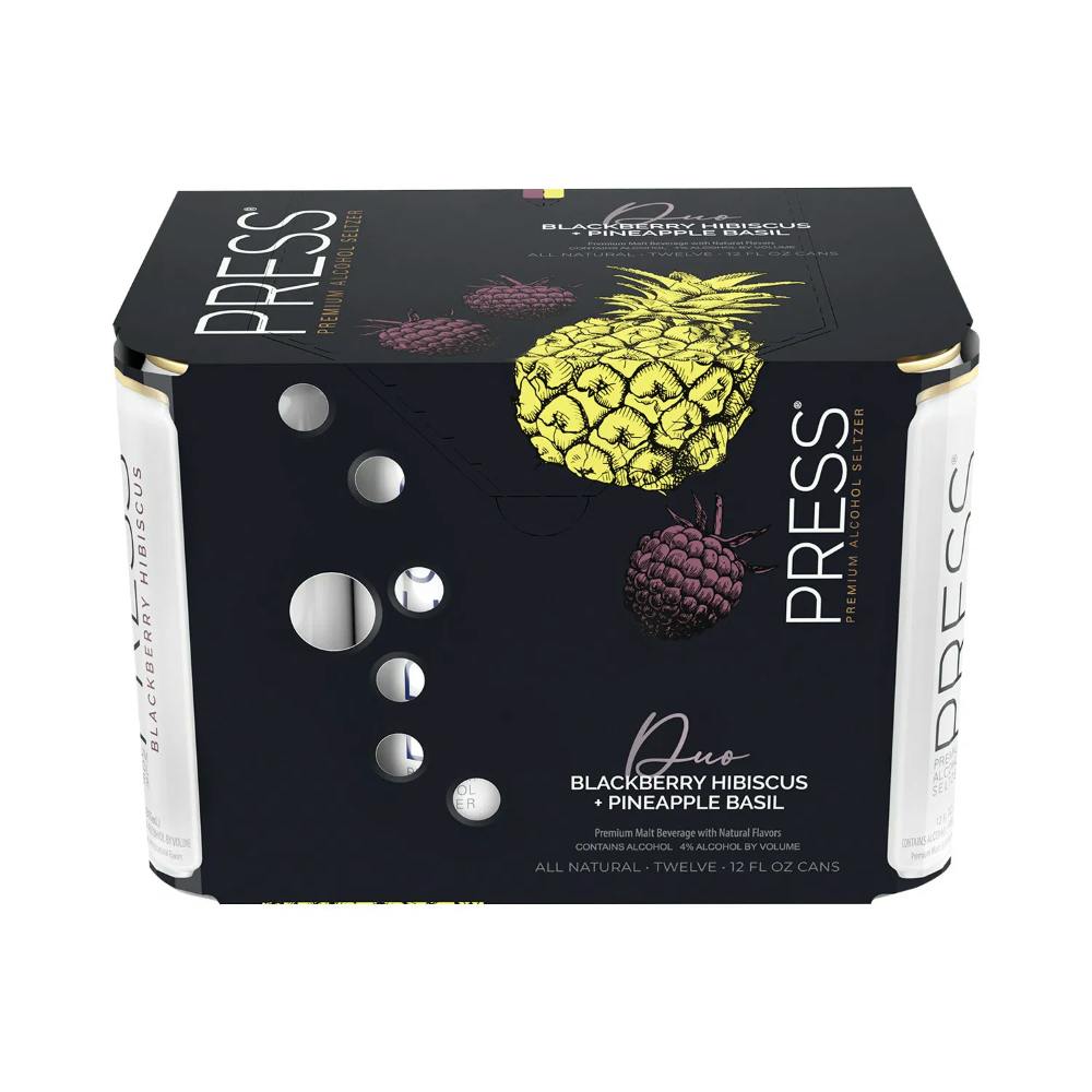 PRESS Blackberry Hibiscus Seltzer 12 pack 12 oz. Can - Yankee Spirits