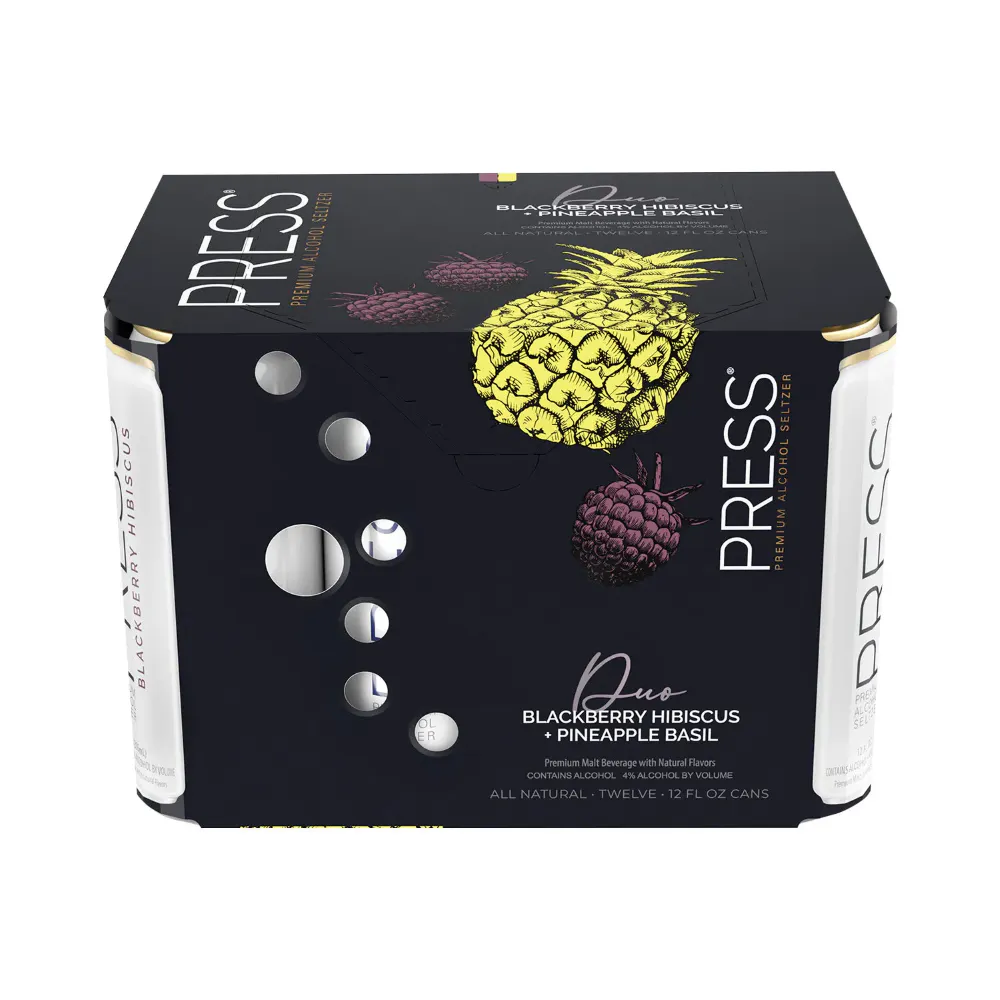 PRESS Blackberry Hibiscus Seltzer 12 pack 12 oz. Can - Yankee Spirits