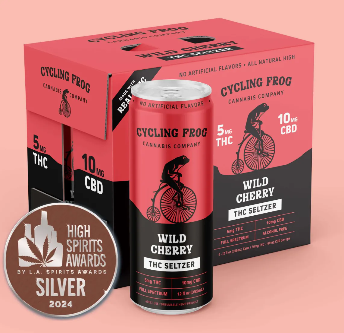 Cycling Frog Wild Cherry THC Seltzer 6 pack 12 oz. Can - Vine Republic