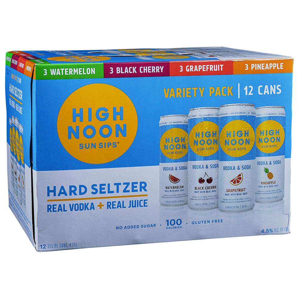 High Noon Spirits Sun Sips Hard Seltzer Variety Pack 12 pack 12 oz
