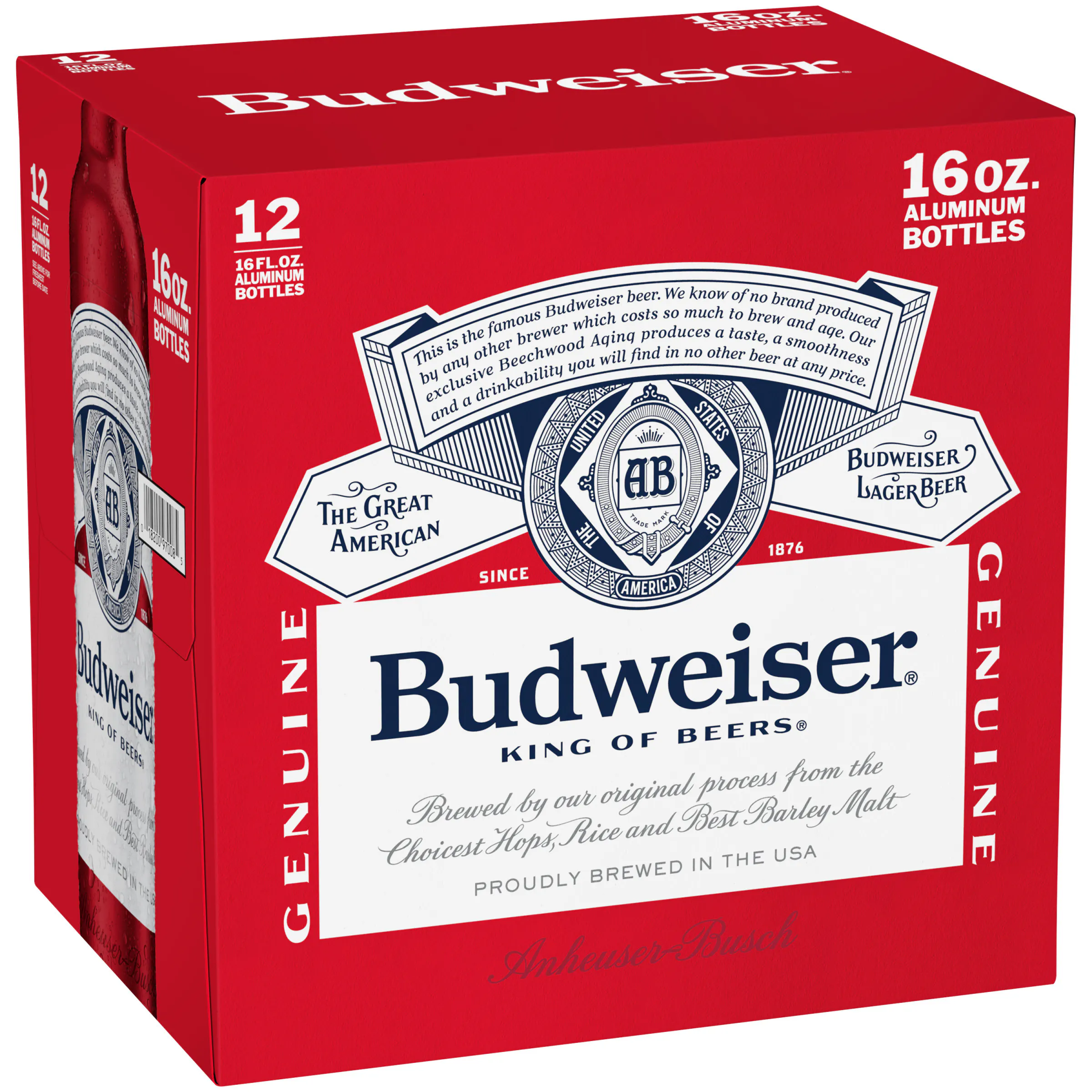 Budweiser Beer 12 pack 16 oz. Aluminum Bottle - Vine Republic