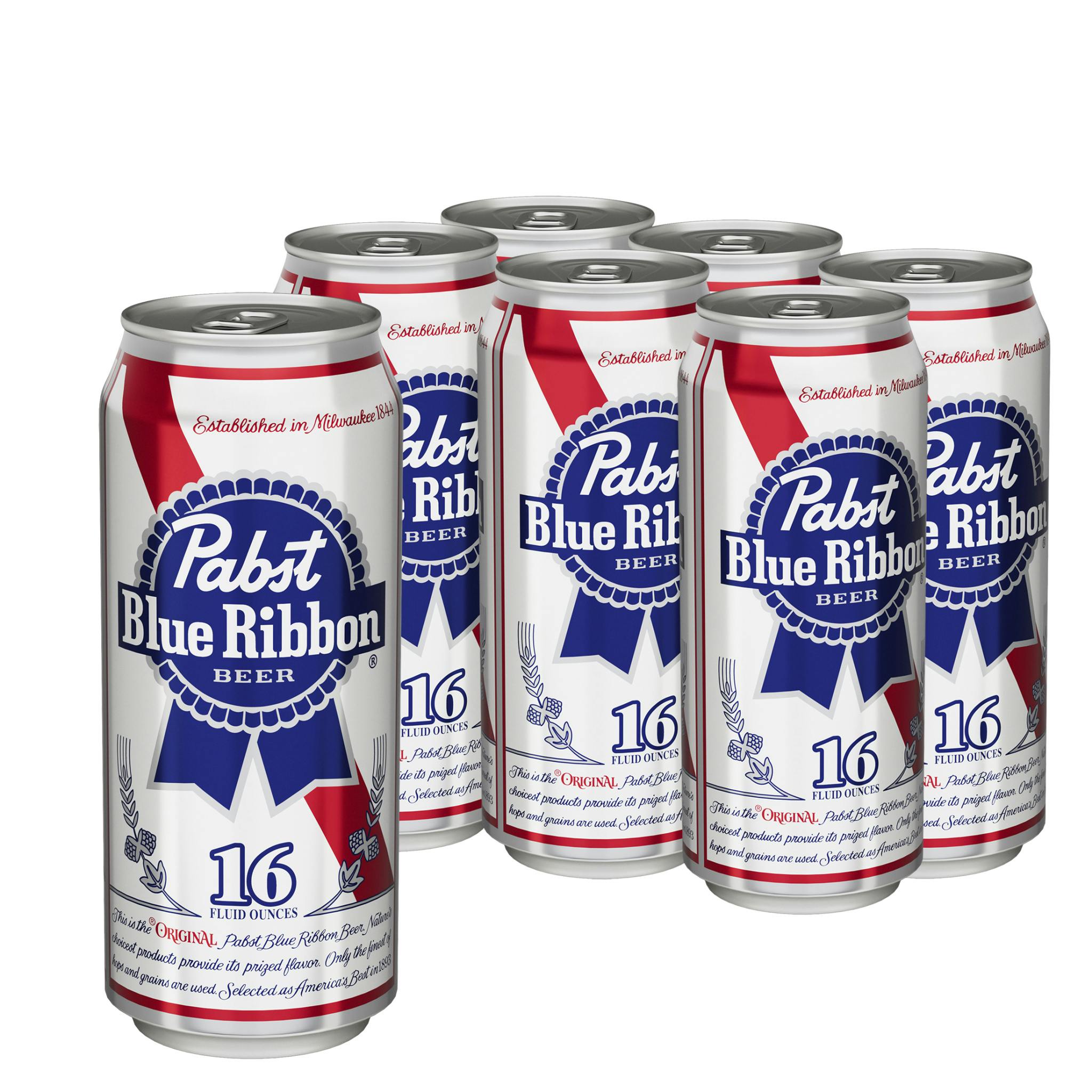 Pabst Brewing Company Blue Ribbon Beer 6 pack 16 oz. Can