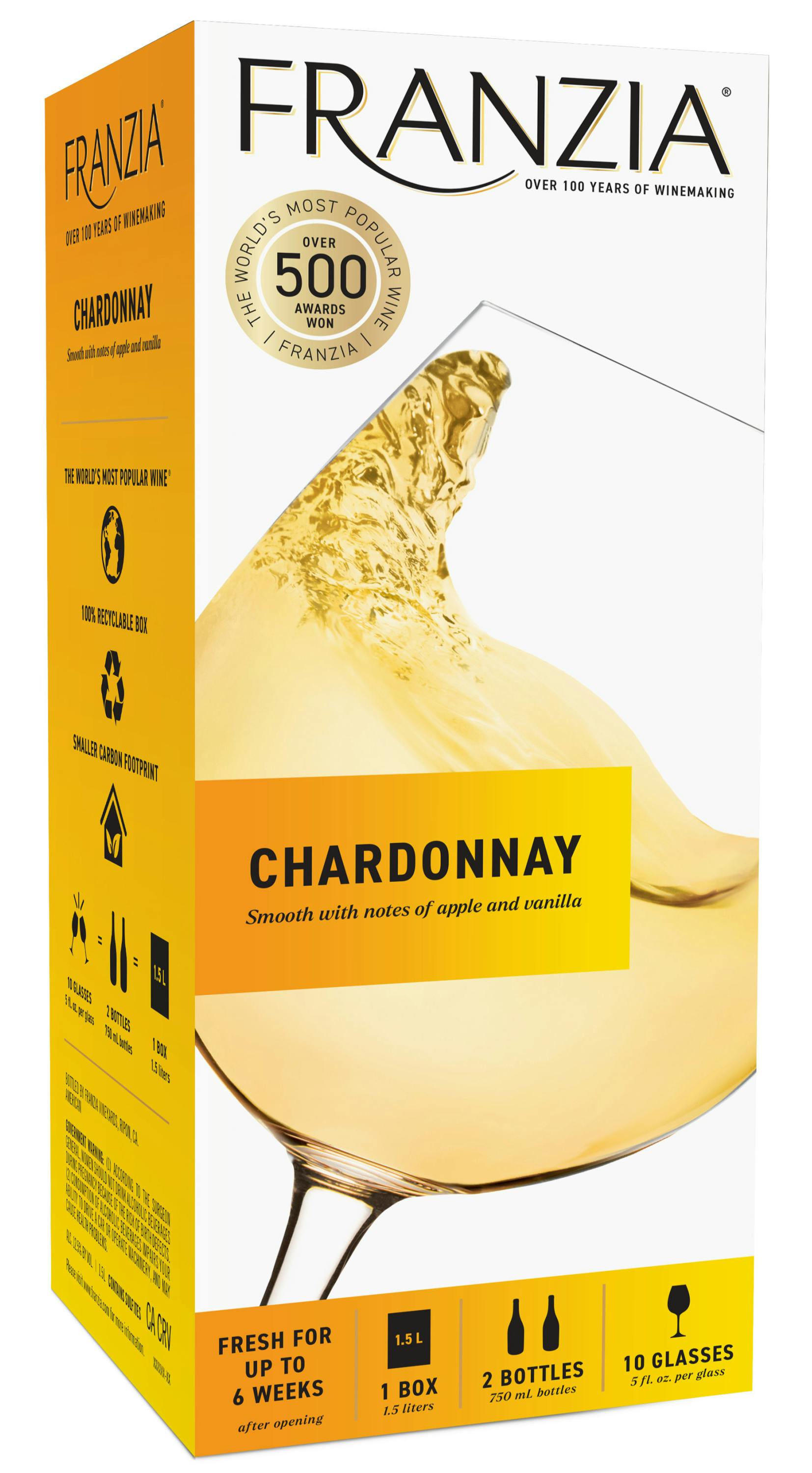 Franzia Chardonnay 1.5L Box - Yankee Spirits
