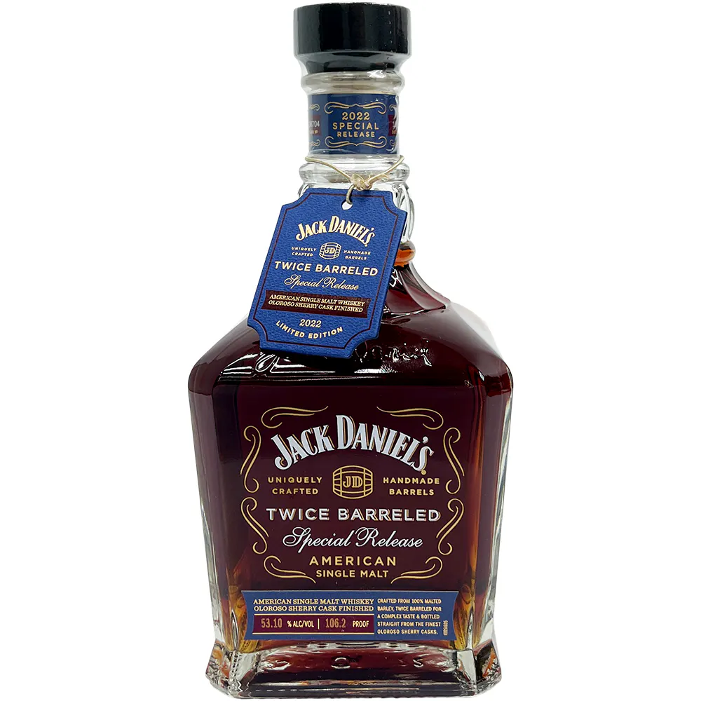 Jack Daniel's ウイスキー 750ml デカンタ型 Jack Daniels Twice Barreled Single Malt 2022 Limited Edition 750ml