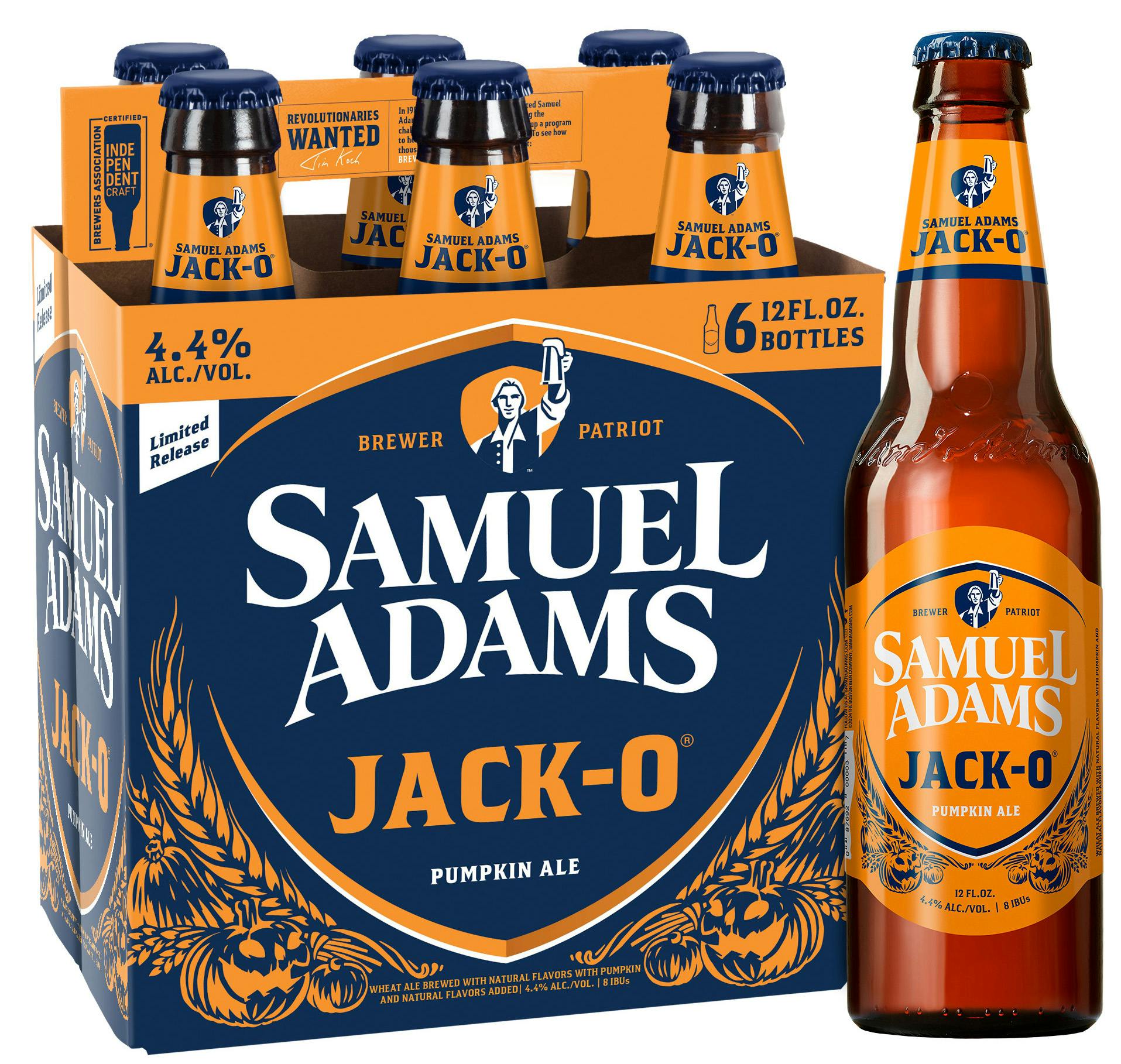 Samuel Adams Jack-O Pumpkin Ale 6 pack 12 oz. Bottle - Vine Republic