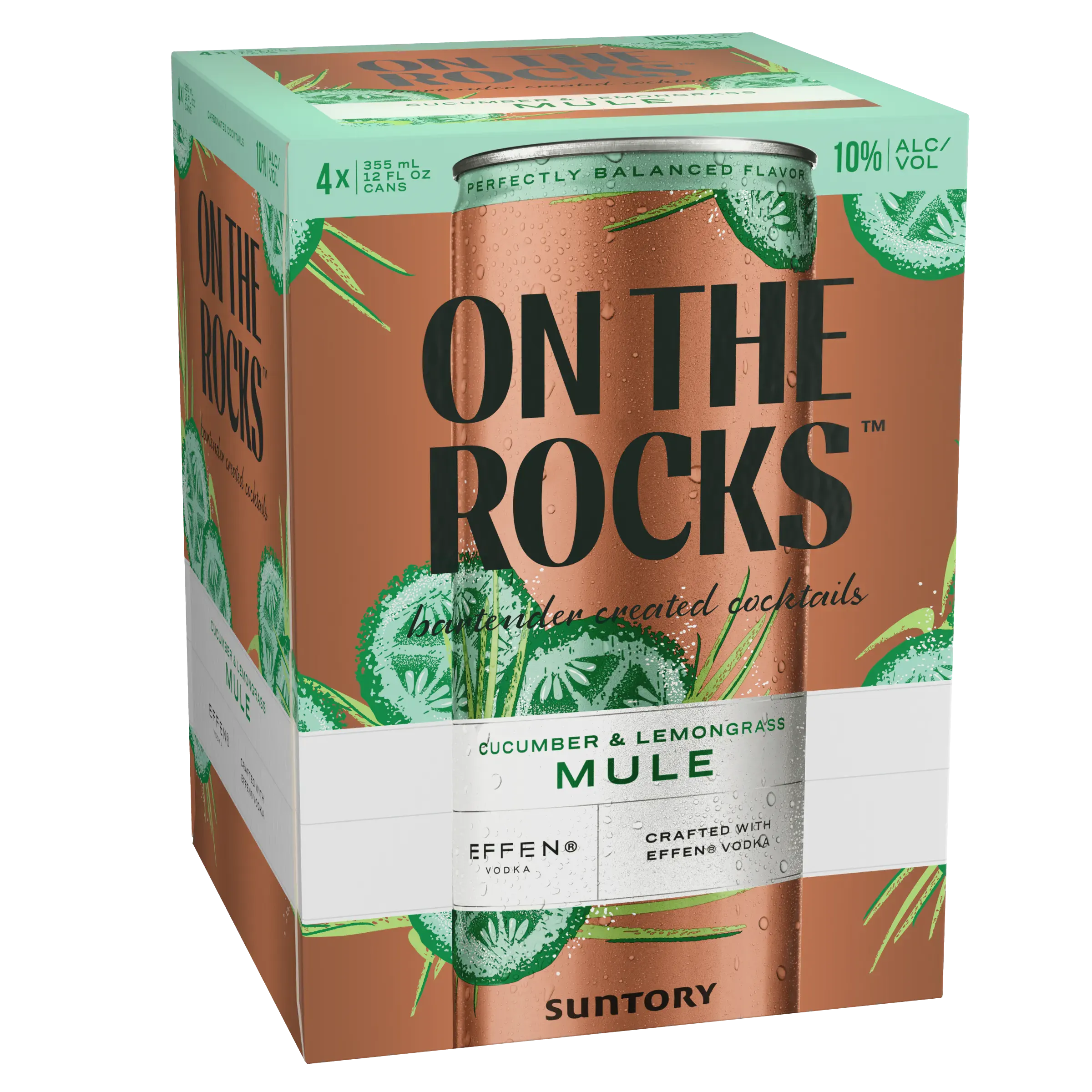 On The Rocks Premium Cocktails Cucumber & Lemongrass Mule 4 pack