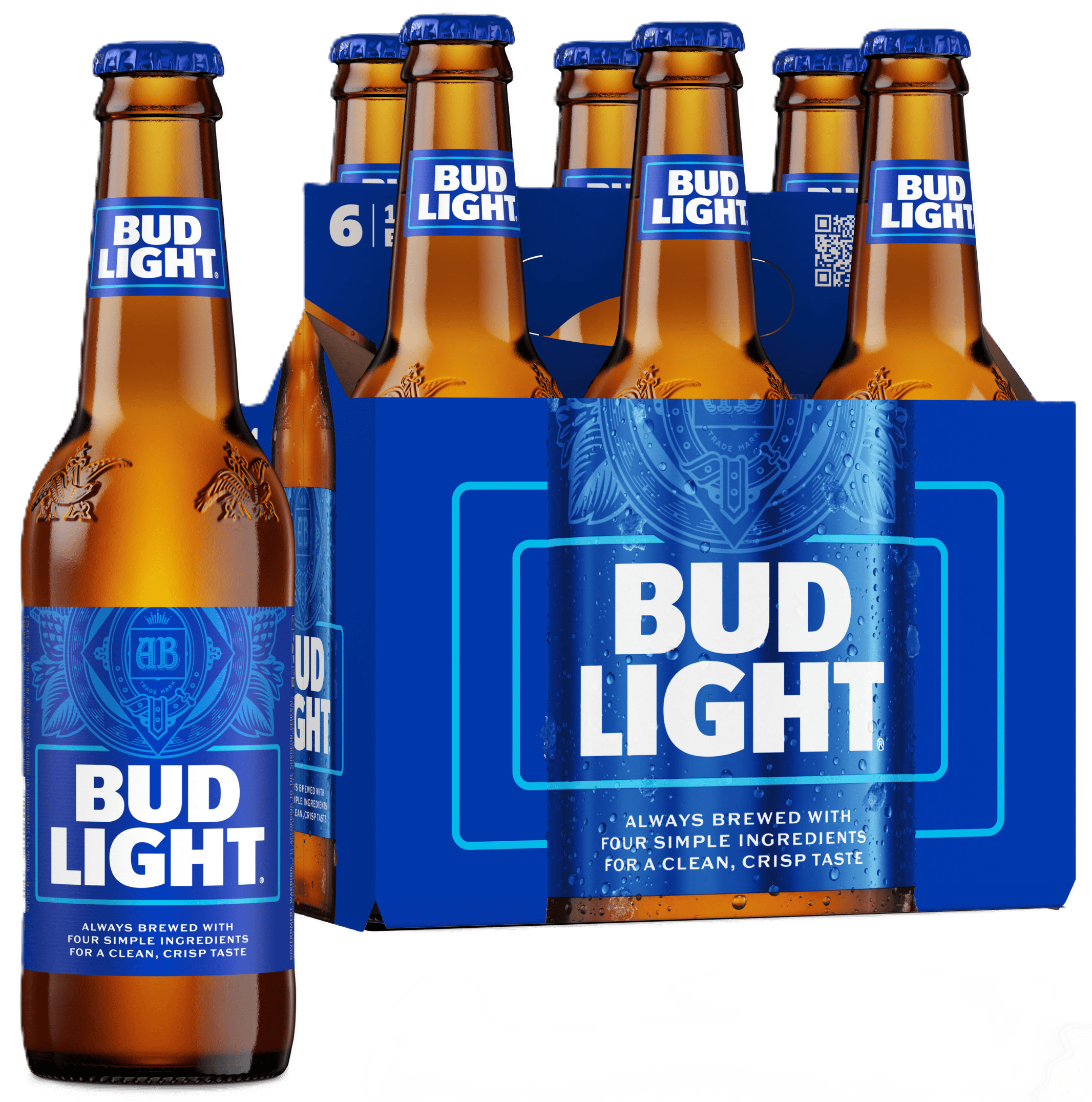 Bud Light Beer 6 pack 12 oz. Bottle